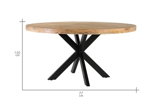 Table basse en manguier - 150 x 77 x 150 cm