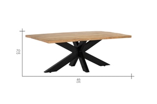 Table basse en manguier massif et bois d’acacia - 120 x 46 x 70 cm