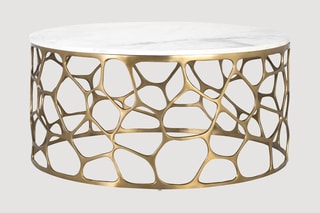 Table basse en marbre - 90 x 44 x 90 cm