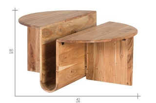 Table basse en bois d’acacia - 80 x 42 x 80 cm