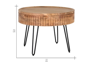 Table basse en manguier - 70 x 51 x 70 cm