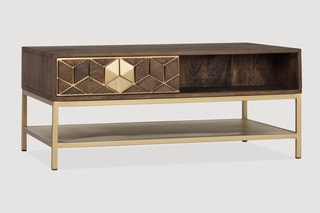 Table basse - Marron et doré