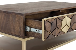 Table basse - Marron et doré