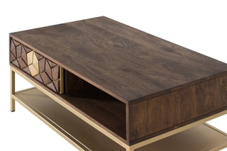 Table basse - Marron et doré