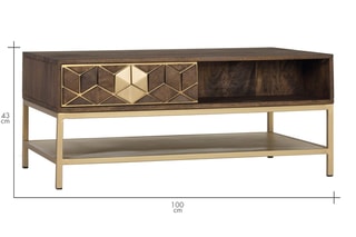 Table basse - Marron et doré