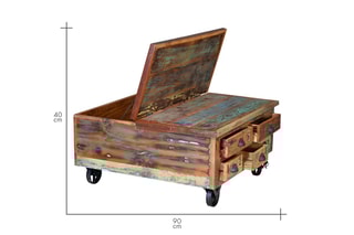 Table basse 2 abattants - Naturel