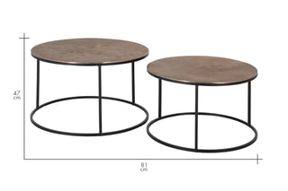 2 tables d'appoint - Cuivré