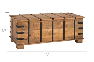 Table coffre - Naturel et noir