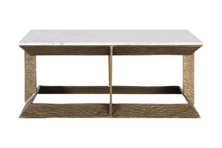Table basse -  Bronze et blanc