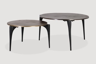 2 tables basses -  Doré et noir