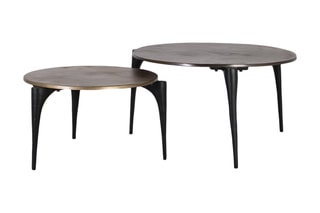 2 tables basses -  Doré et noir