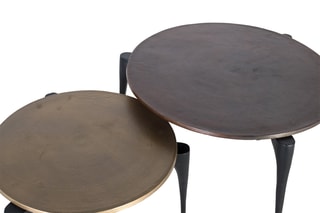 2 tables basses -  Doré et noir