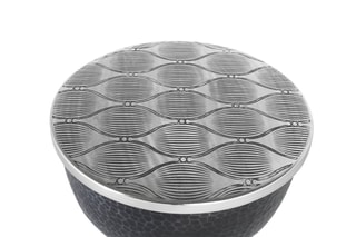 Table basse coffre - Argenté et noir
