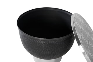 Table basse coffre - Argenté et noir