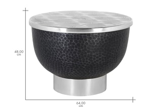 Table basse coffre - Argenté et noir