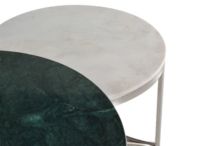 2 tables basses - Blanc et vert