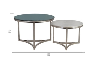 2 tables basses - Blanc et vert