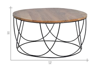 Table basse - Naturel et noir