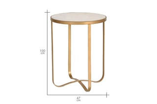 Table d'appoint - Blanc et doré