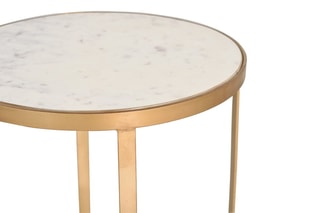 Table d'appoint - Blanc et doré