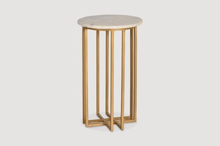 Table d'appoint - Blanc et doré