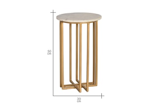 Table d'appoint - Blanc et doré