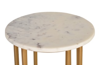 Table d'appoint - Blanc et doré