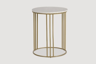 Table d'appoint - Blanc et doré