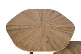3 tables d’appoint gigognes en teck - 54 x 36 x 54/54 x 39 x 54/54 x 44 x 54 cm
