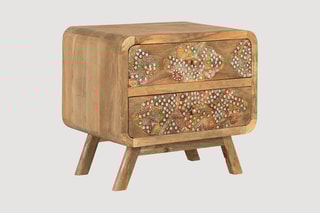 Table de chevet en manguier massif - 50 x 46 x 35 cm