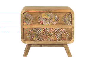Table de chevet en manguier massif - 50 x 46 x 35 cm