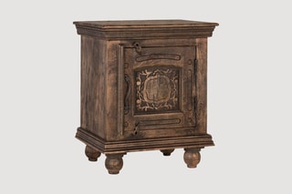 Table de chevet en manguier massif - 55 x 66 x 40 cm