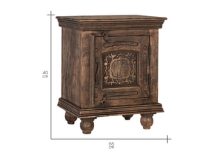 Table de chevet en manguier massif - 55 x 66 x 40 cm