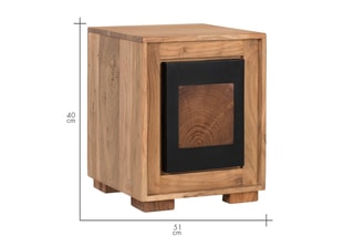 Table de chevet en manguier massif - 40 x 51 x 40 cm