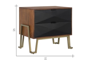 Table de chevet en manguier - 68 x 61 x 45 cm