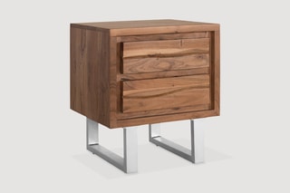 Table de chevet 2 tiroirs - 
Naturel