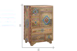 Table de chevet - Naturel et multicolore