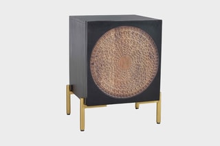 Table de chevet - 
Noir et naturel