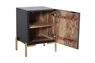 Table de chevet - 
Noir et naturel