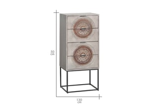 Chiffonnier 4 tiroirs - Gris et marron