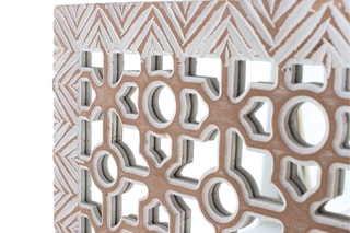 Panneau décoratif - Blanc décapé et beige