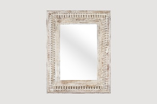 Miroir en manguier - 100 x 130 x 6 cm - Blanc