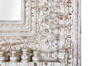 Miroir en manguier - 100 x 130 x 6 cm - Blanc
