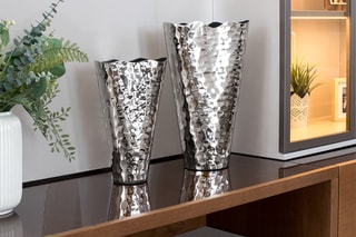 2 vases - 31/40 cm - Argenté