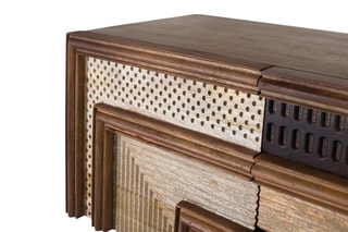 Meuble TV 2 portes en manguier - 55 x 140 x 40 cm