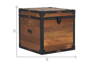 Coffre de rangement en manguier - 50 x 50 x 50 cm