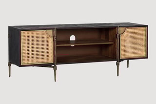 Meuble TV 2 portes en manguier - 56 x 150 x 40 cm