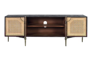Meuble TV 2 portes en manguier - 56 x 150 x 40 cm