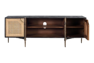 Meuble TV 2 portes en manguier - 56 x 150 x 40 cm