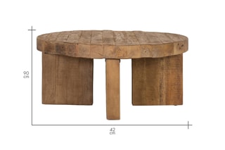 Table basse en manguier - 90 x 90 x 42 cm